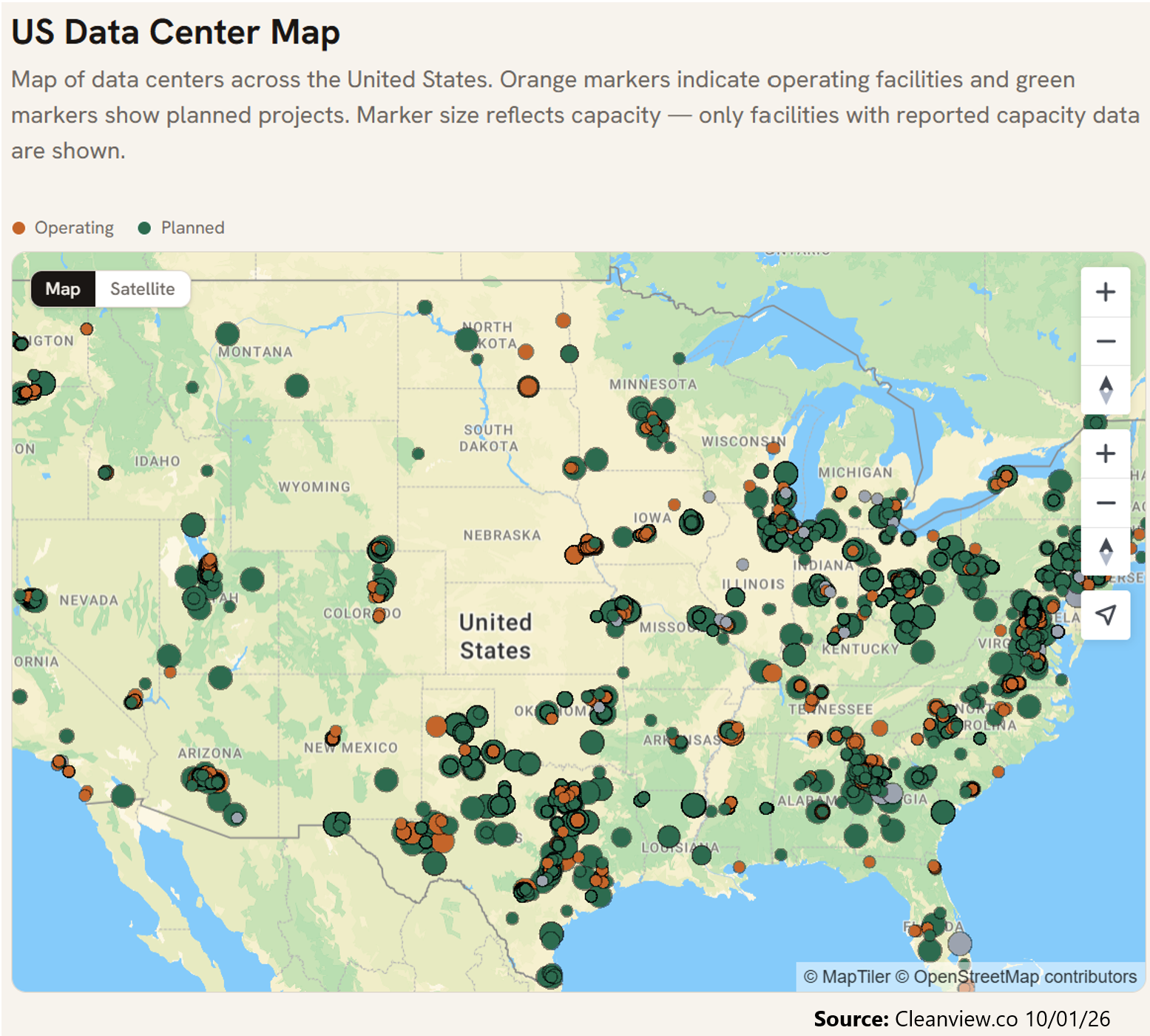 US Datacenter Map